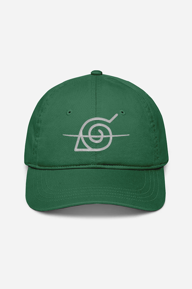 Unisex Crossed Leaf Village Embroidered Cap