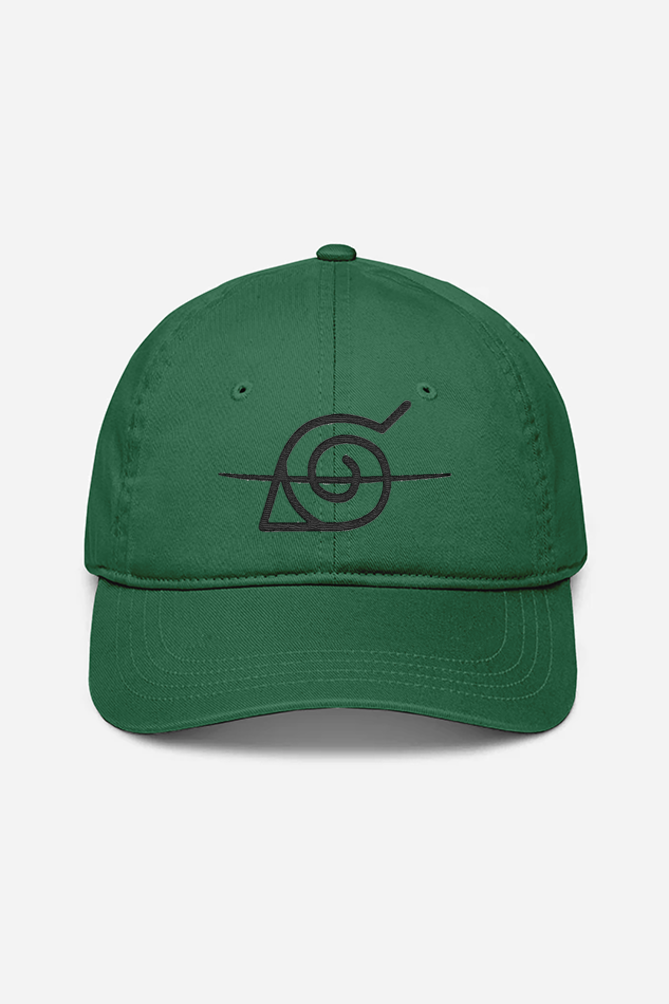 Unisex Crossed Leaf Village Embroidered Cap