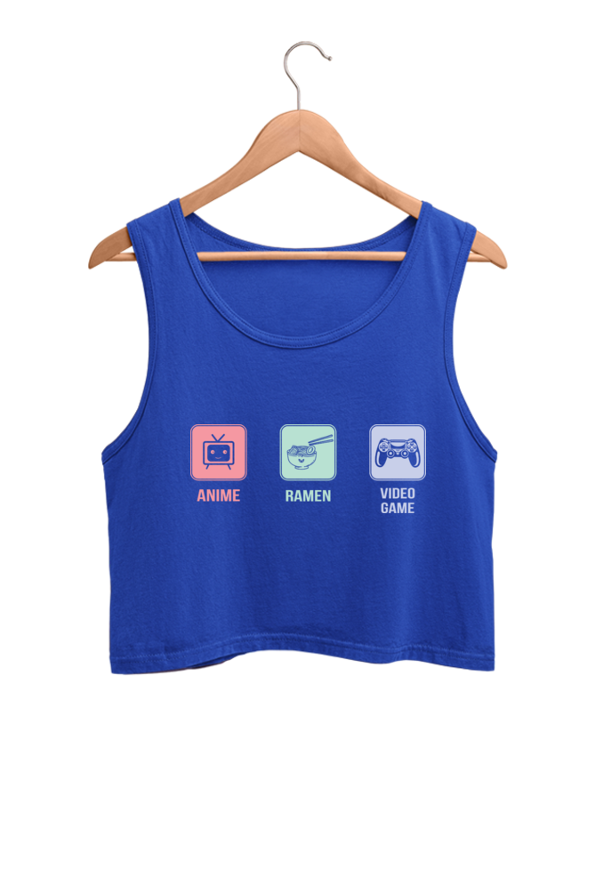 Women's Anime Graphic Printed Crop Tank Top