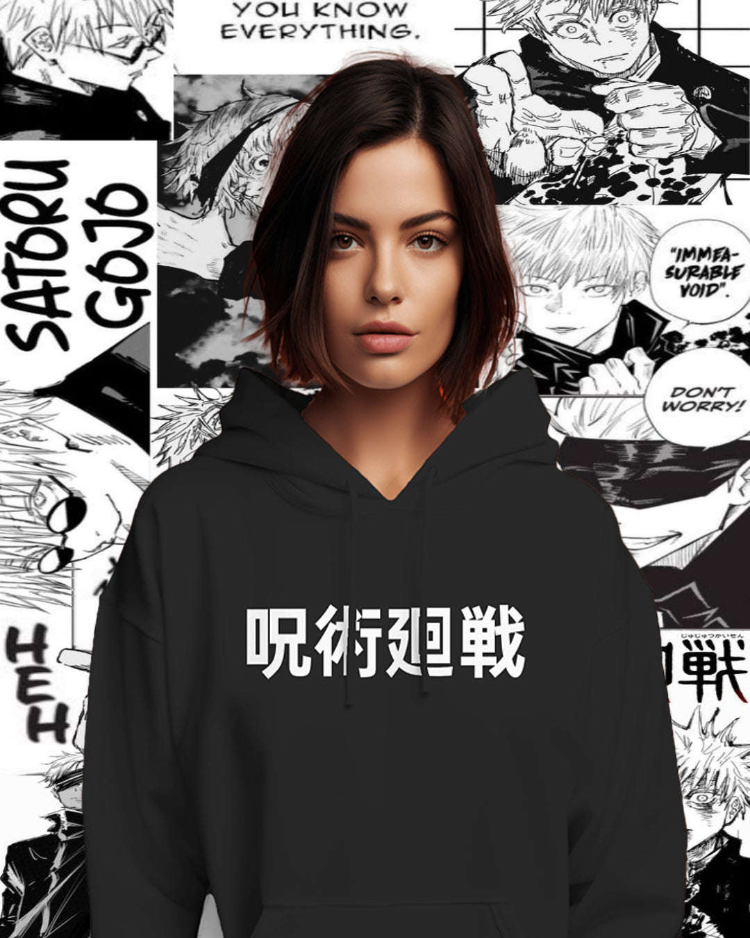 Unisex Gojo Oversized Hooded Sweatshirt