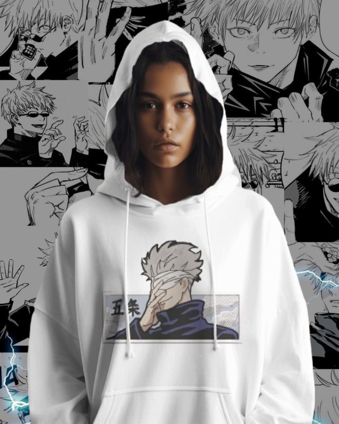 Unisex Gojo Oversized Hooded Sweatshirt