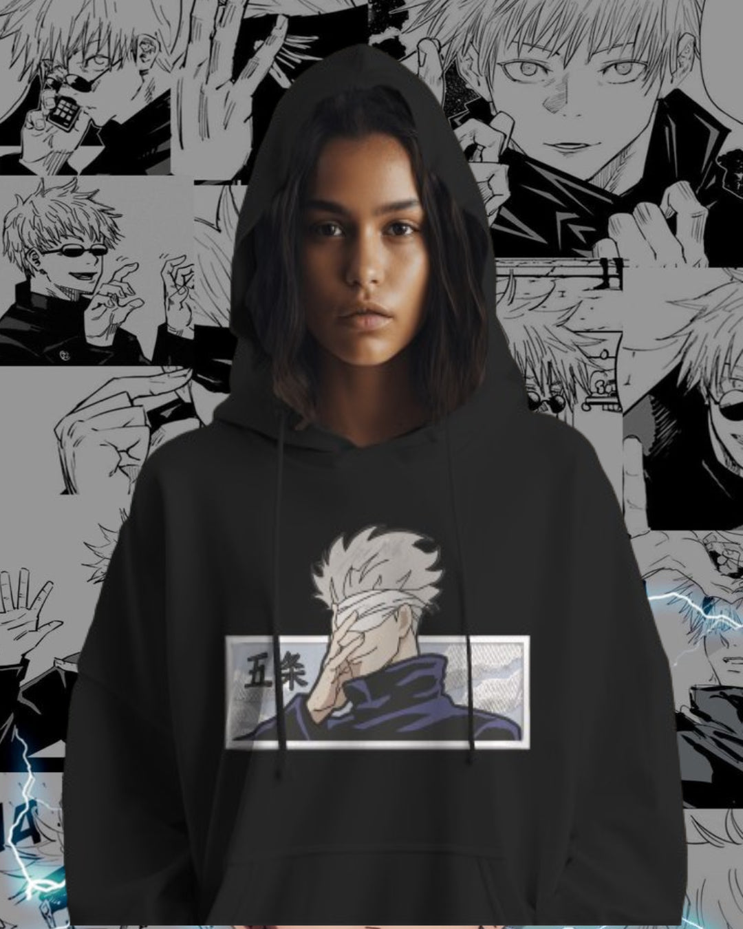 Unisex Gojo Oversized Hooded Sweatshirt