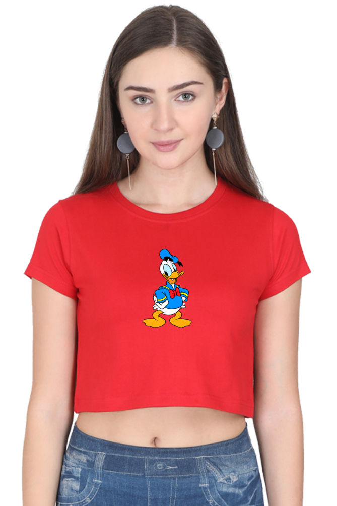 Women's Donald Duck Graphic Crop Top