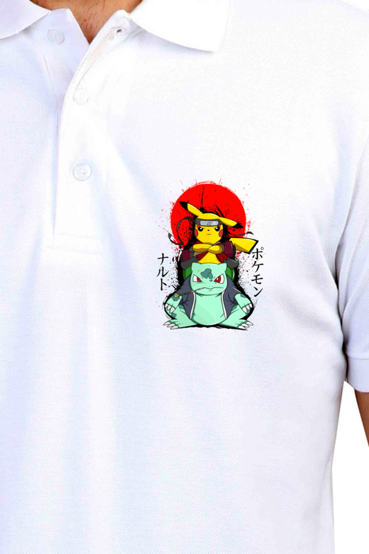 Men's Pokemon Print Polo Half Sleeve