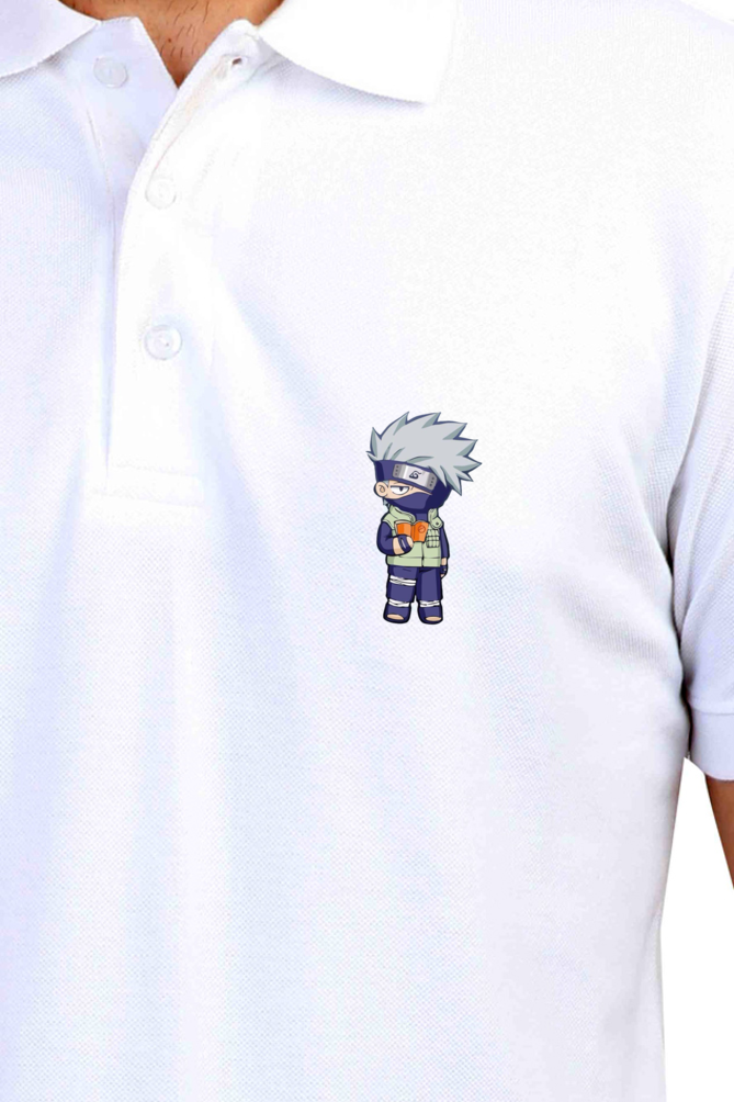 Men's Kakashi Print Polo Half Sleeve