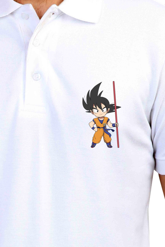 Men's Goku Print Polo Half Sleeve