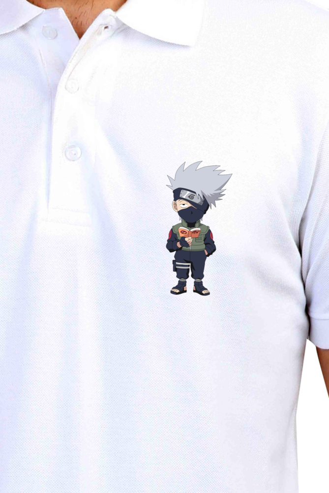 Men's Kakashi Print Polo Half Sleeve