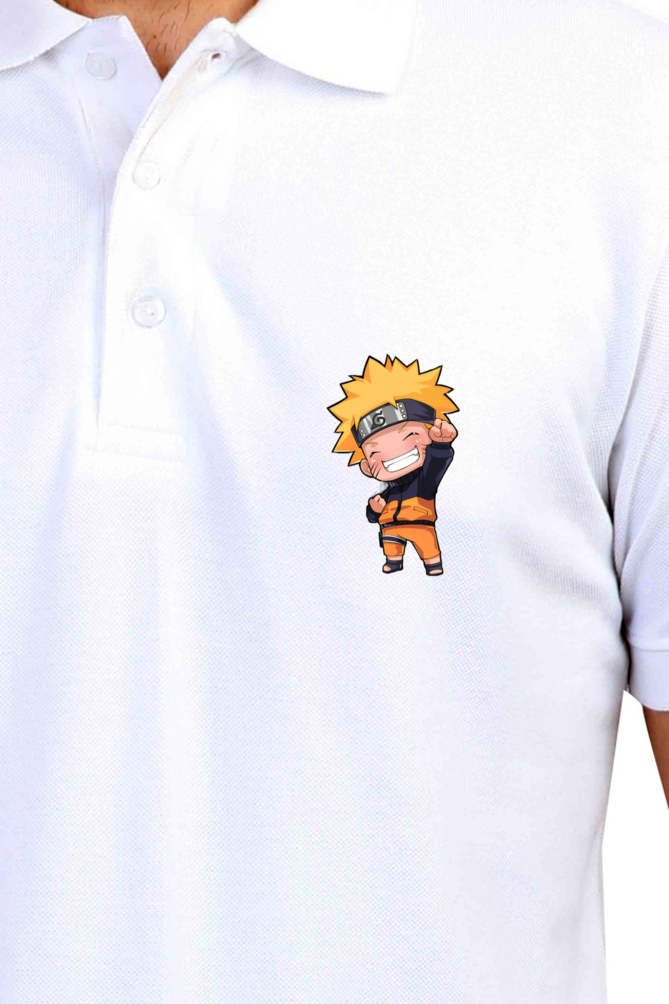 Men's Naruto Print Polo Half Sleeve