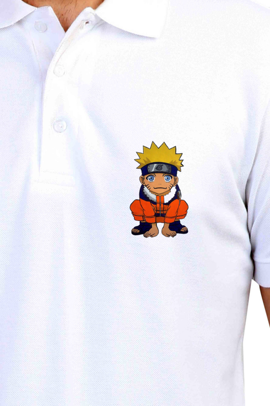 Men's Naruto Print Polo Half Sleeve