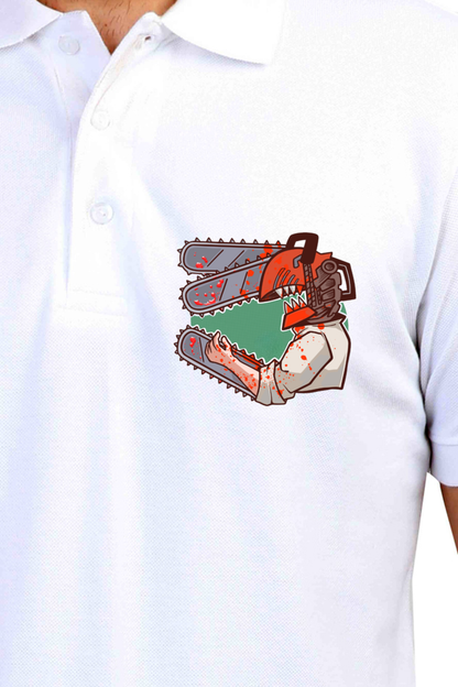 Men's Chainsaw man Print Polo Half Sleeve