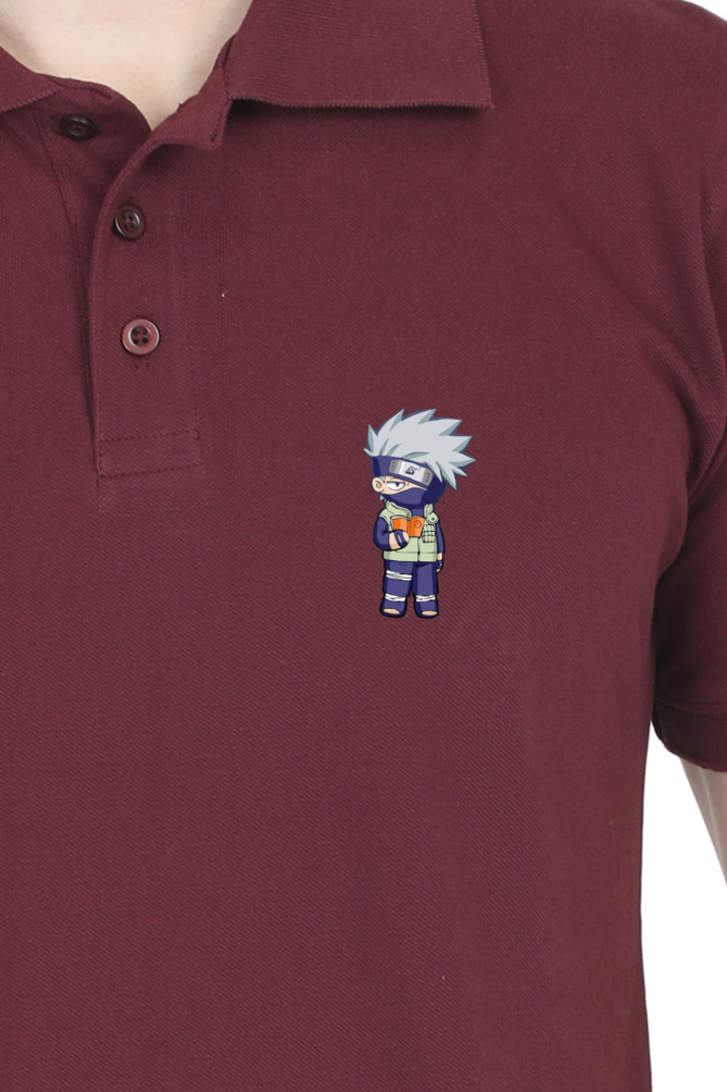 Men's Kakashi Print Polo Half Sleeve