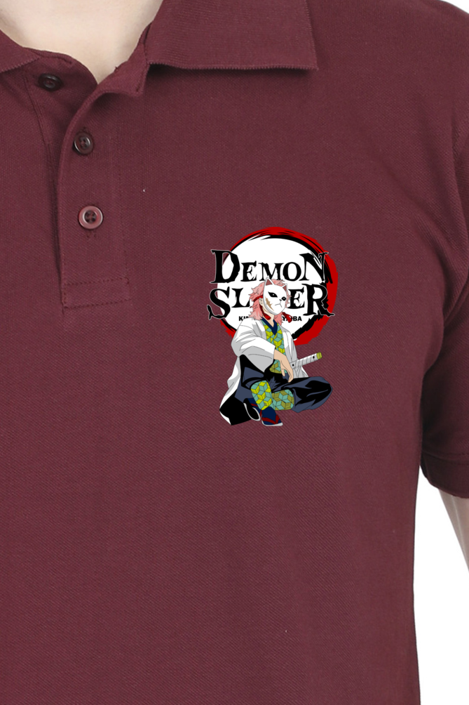 Men's Demon Slayer Print Polo Half Sleeve