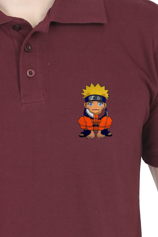 Men's Naruto Print Polo Half Sleeve