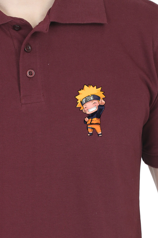 Men's Naruto Print  Polo Half Sleeve