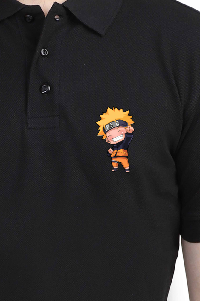 Men's Naruto Print Polo Half Sleeve