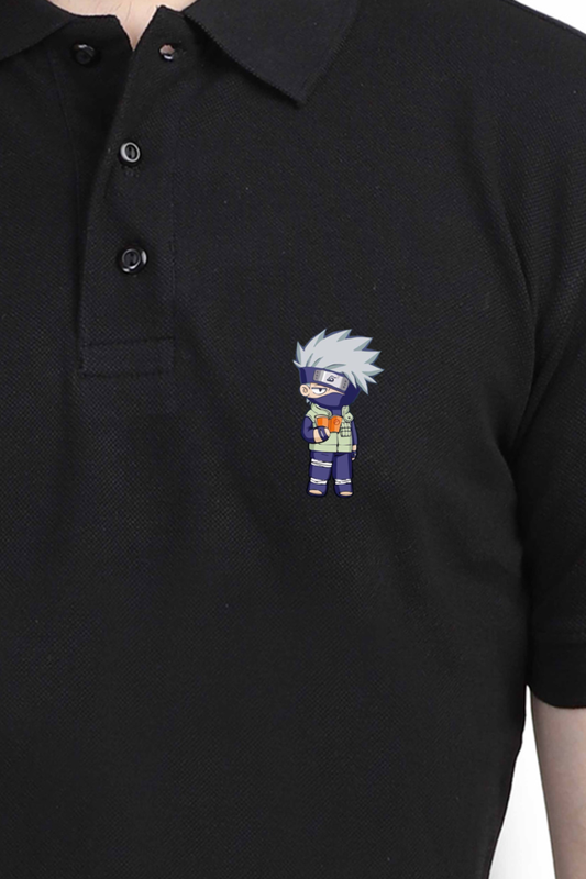 Men's Kakashi Print Polo Half Sleeve