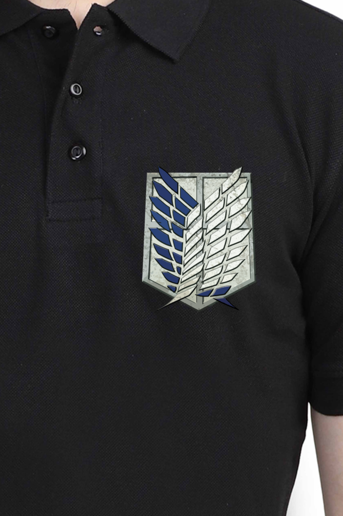 Male Attack On Titan Print Polo Half Sleeve