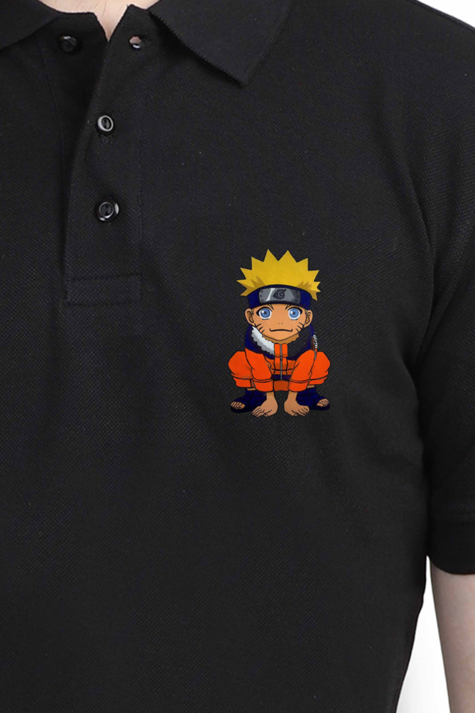 Men's Naruto Print Polo Half Sleeve