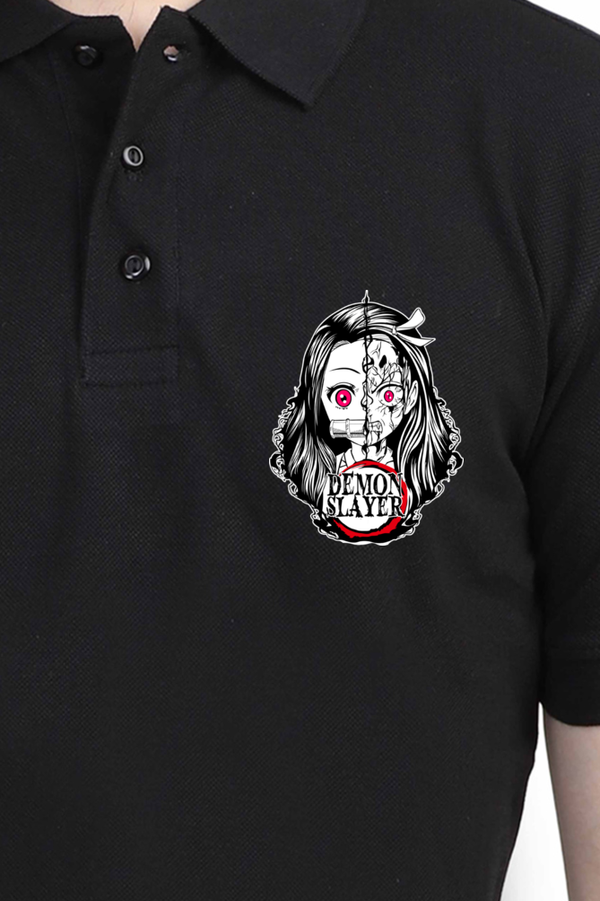 Men's Demon Slayer Print Polo Half Sleeve