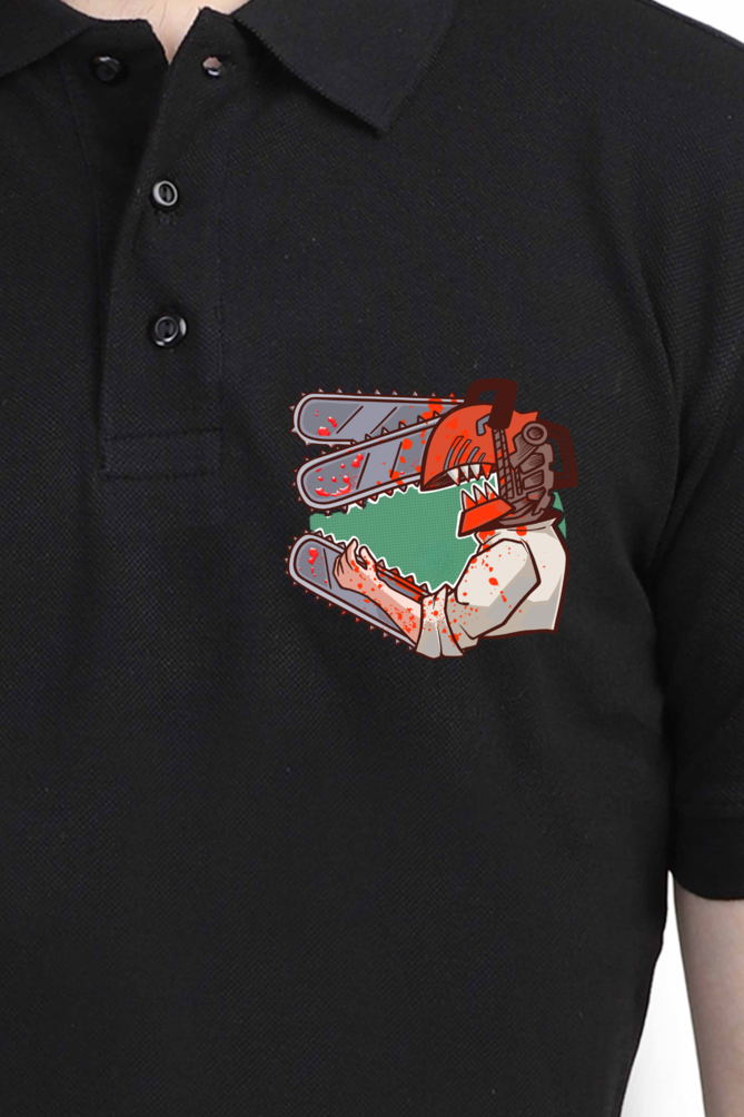 Men's Chainsaw man Print Polo Half Sleeve