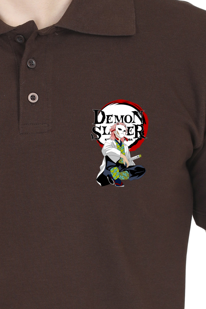 Men's Demon Slayer Print Polo Half Sleeve