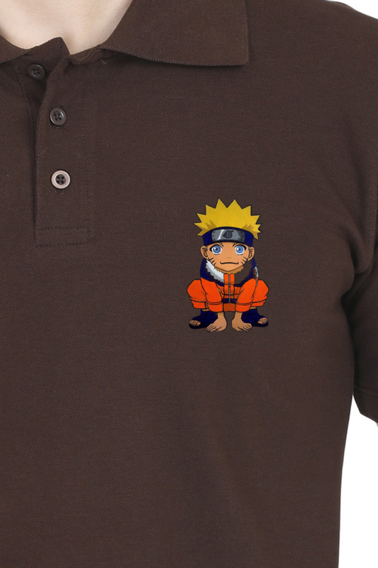 Men's Naruto Print Polo Half Sleeve