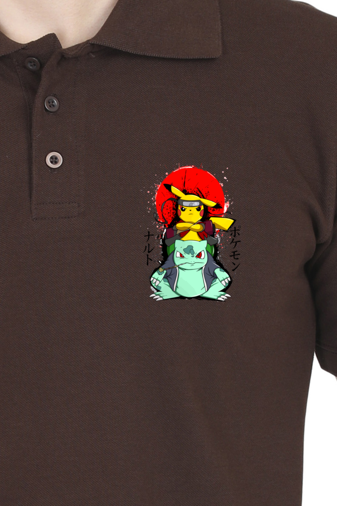 Men's Pokemon Print Polo Half Sleeve