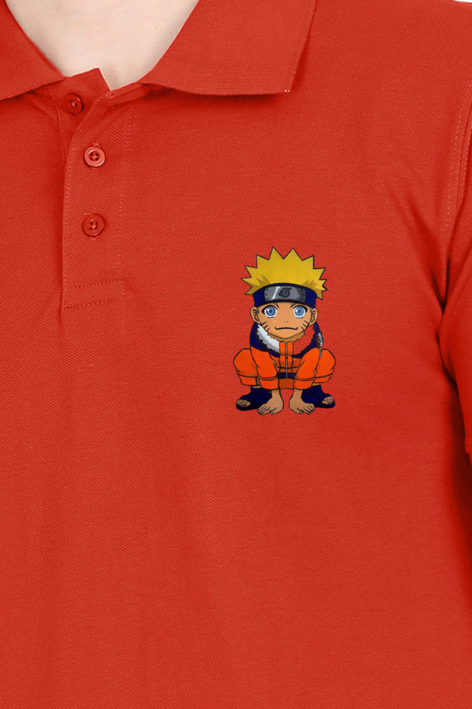 Men's Naruto Print Polo Half Sleeve