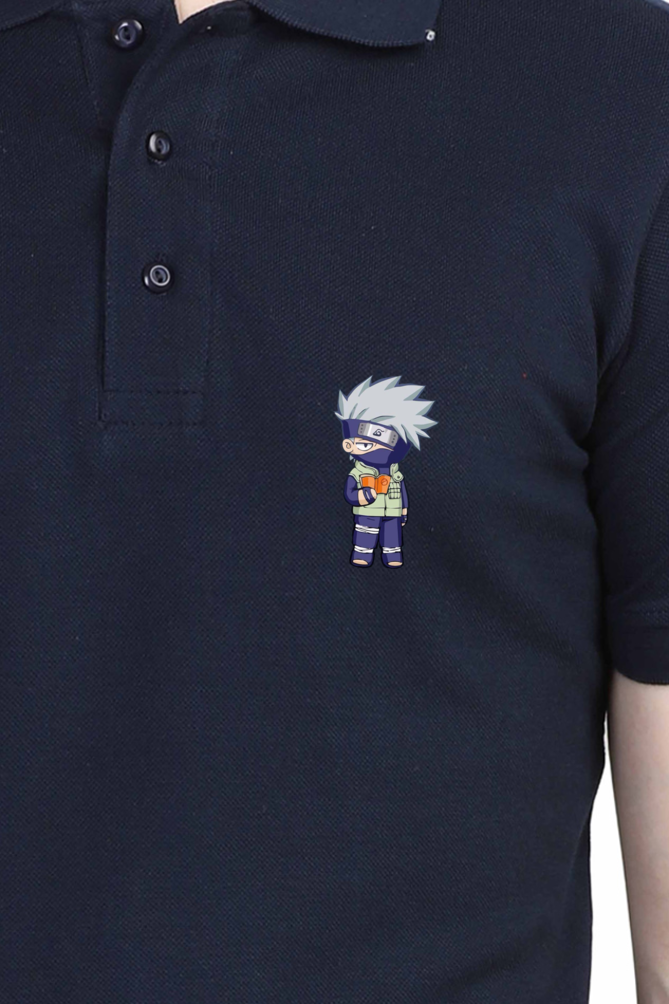 Men's Kakashi Print Polo Half Sleeve