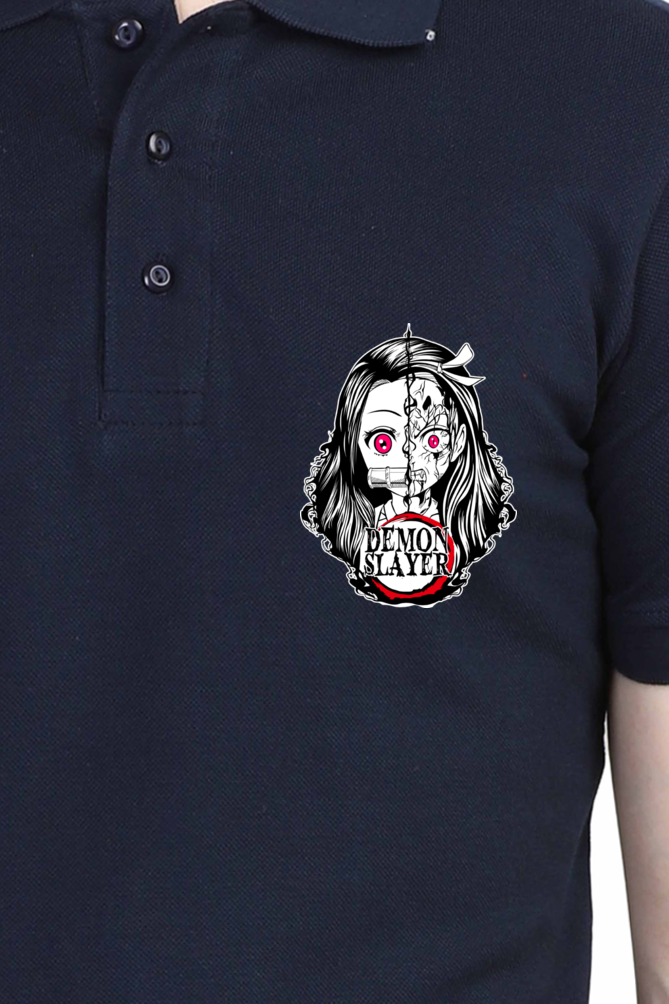 Men's Demon Slayer Print Polo Half Sleeve