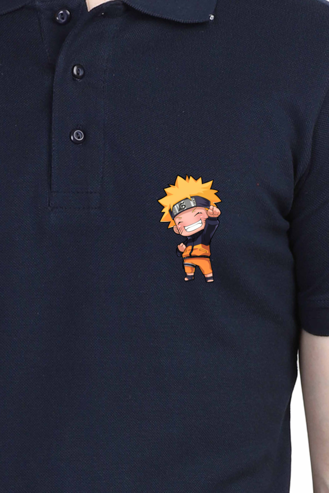 Men's Naruto Print Polo Half Sleeve