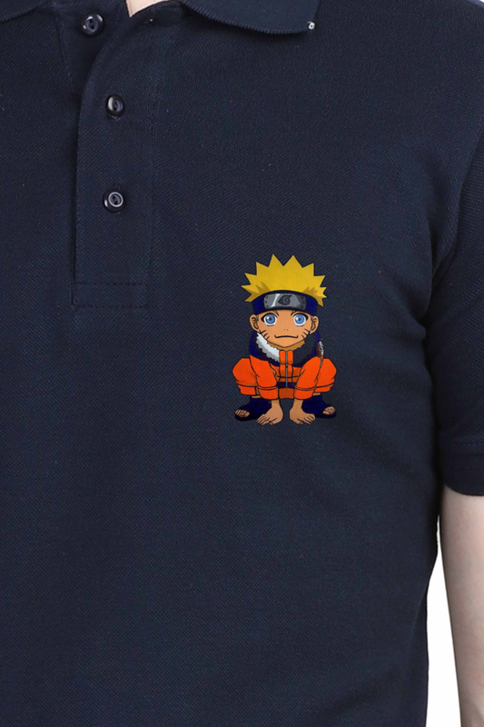 Men's Naruto Print Polo Half Sleeve