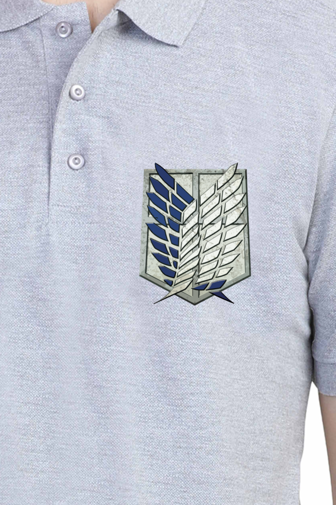 Men's Attack On Titan Print Polo Half Sleeve