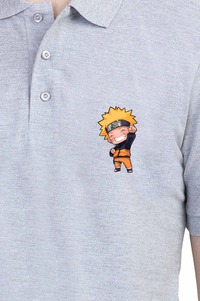 Men's Naruto Print Polo Half Sleeve