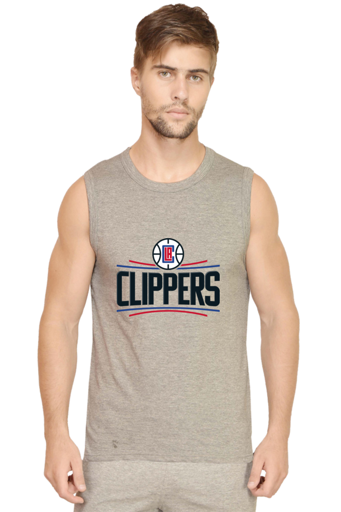Men's LA Clippers Graphic Printed Sleeveless Tank Top Gym Vest