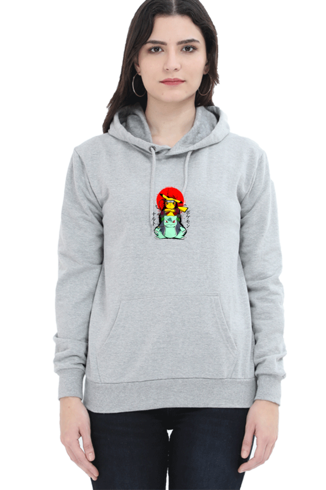 Women's Pokemon Graphic Printed Hooded Sweatshirt