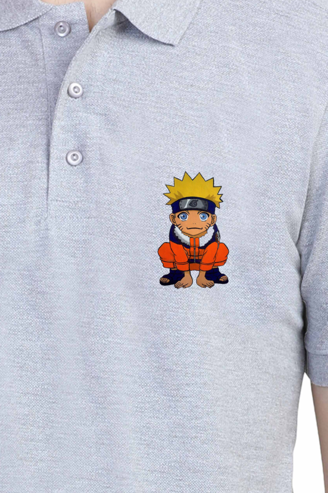 Men's Naruto Print Polo Half Sleeve