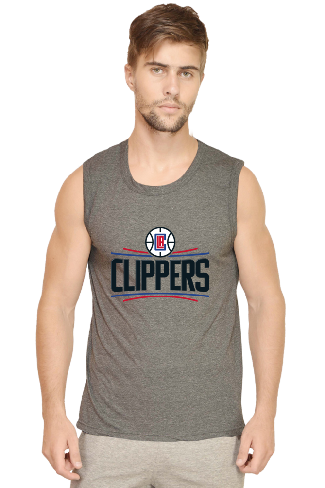 Men's LA Clippers Graphic Printed Sleeveless Tank Top Gym Vest
