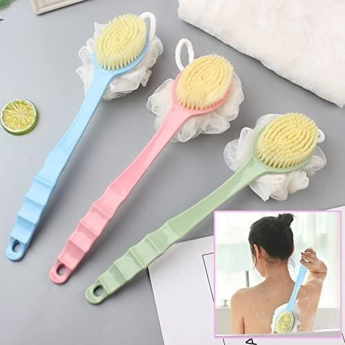 Arcreactor Zone 2 IN 1 loofah with handle, Bath Brush, back scrubber, Bath Brush with Soft Comfortable Bristles And Loofah with handle(Pack of 2)