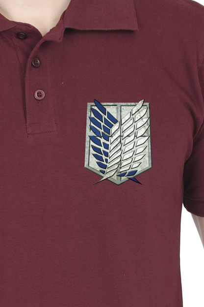 Men's Attack On Titan Print Polo Half Sleeve