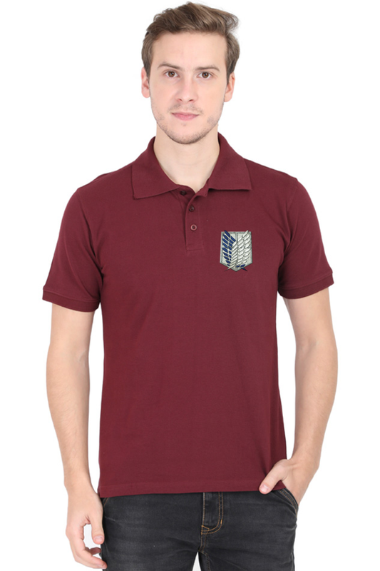 Men's Attack On Titan Print Polo Half Sleeve