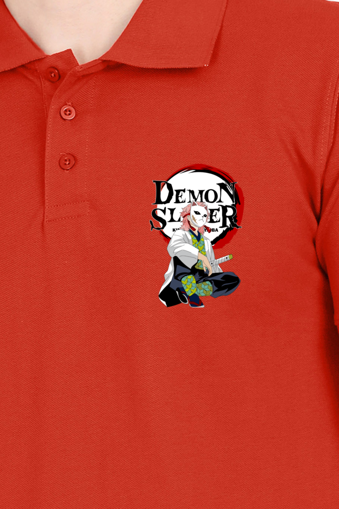 Men's Demon Slayer Print Polo Half Sleeve