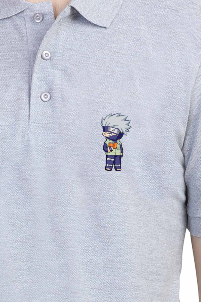 Men's Kakashi Print Polo Half Sleeve